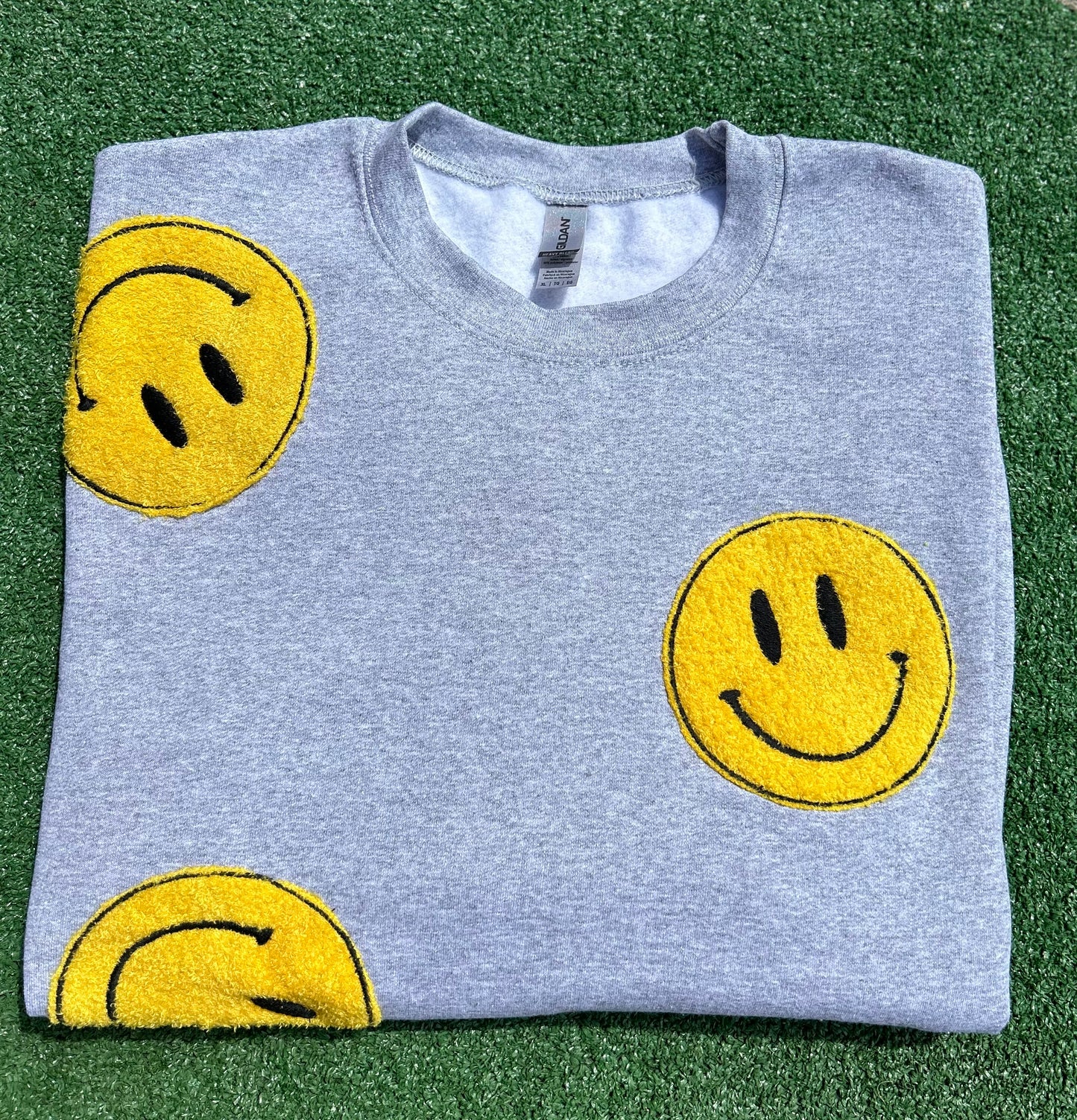 Smiley Embroidered Crewneck