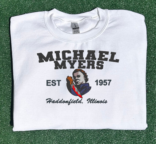 Michael Myers College Like Embroidered Sweatshirt