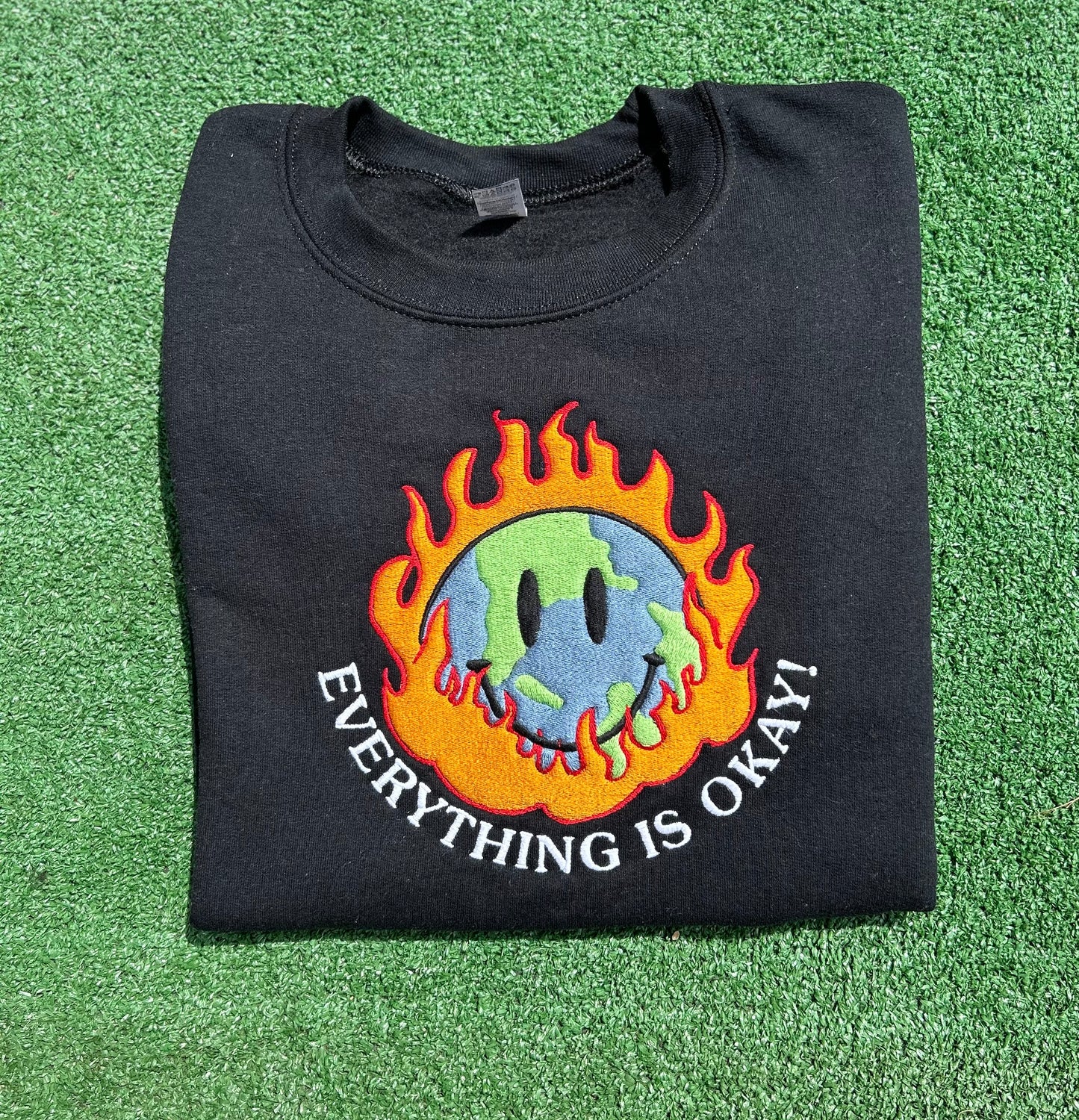 Everything is okay embroidered Crewneck