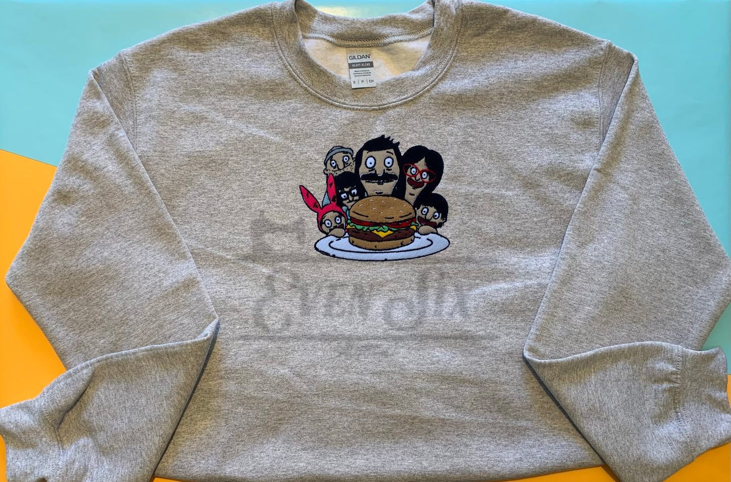 The Belchers and Teddy embroidered crewneck