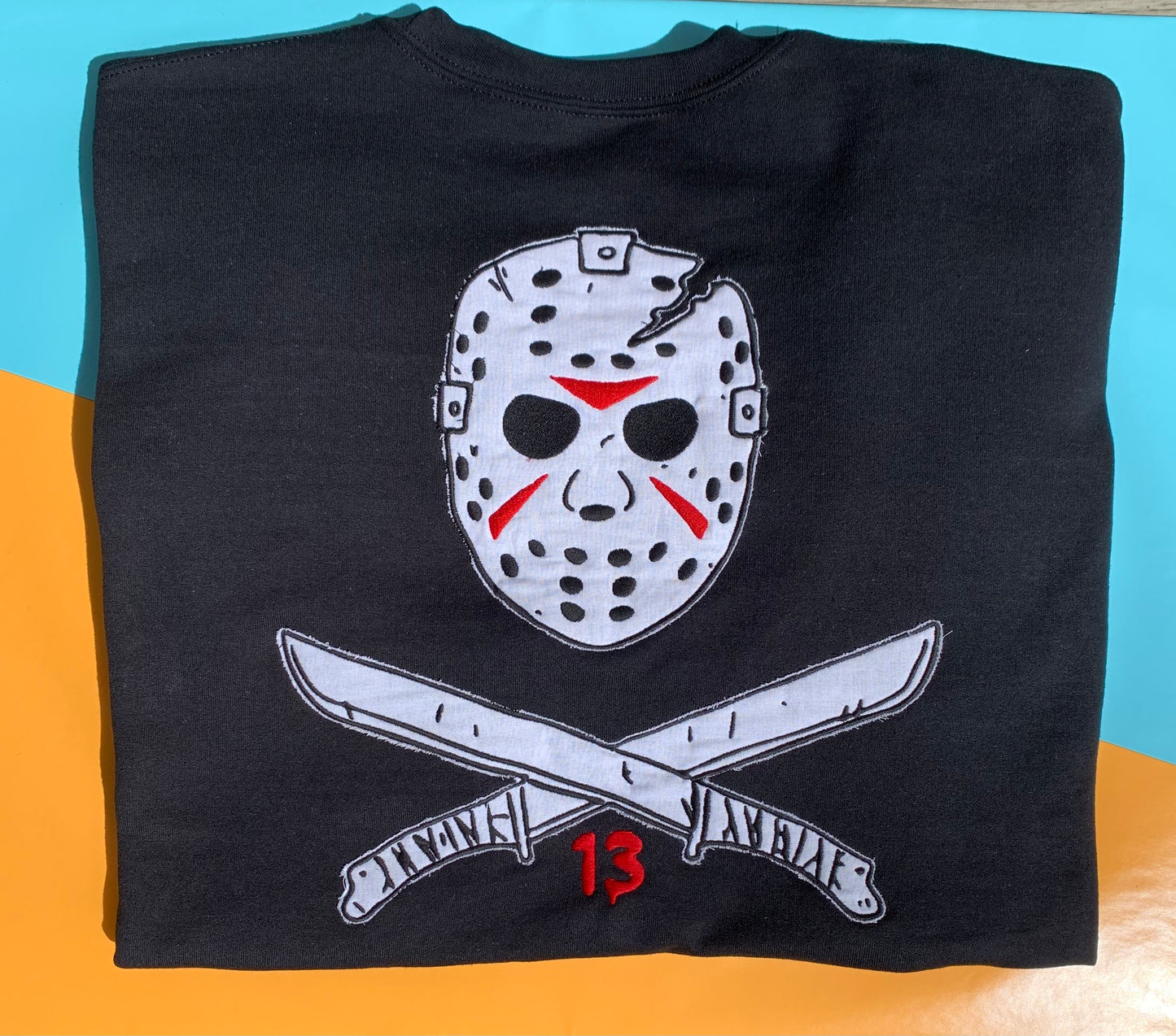 Jason Voorhees appliqué  crewneck