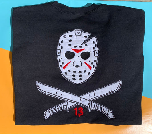 Jason Voorhees appliqué  crewneck