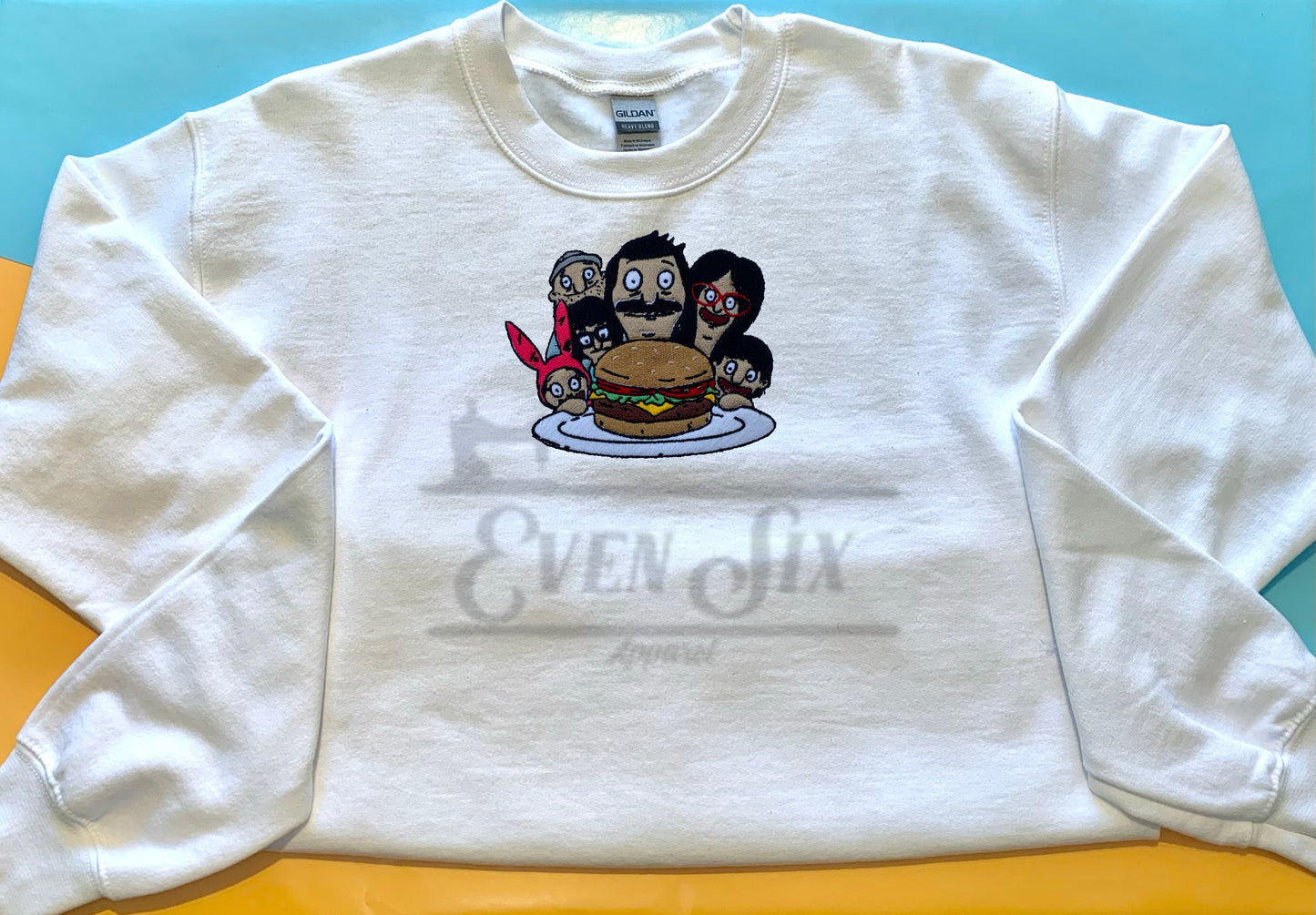 The Belchers and Teddy embroidered crewneck